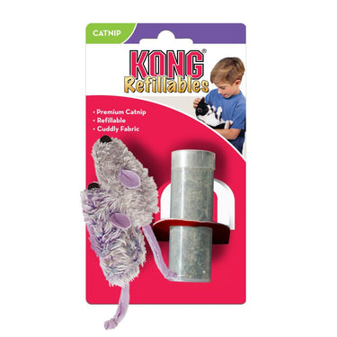 Kong Refillables Catnip Purple & Frosty Grey Mouse Cat Toy -